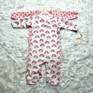 NWT - 2 Pack Hudson Baby Quilted Coveralls Size 3-6 months
